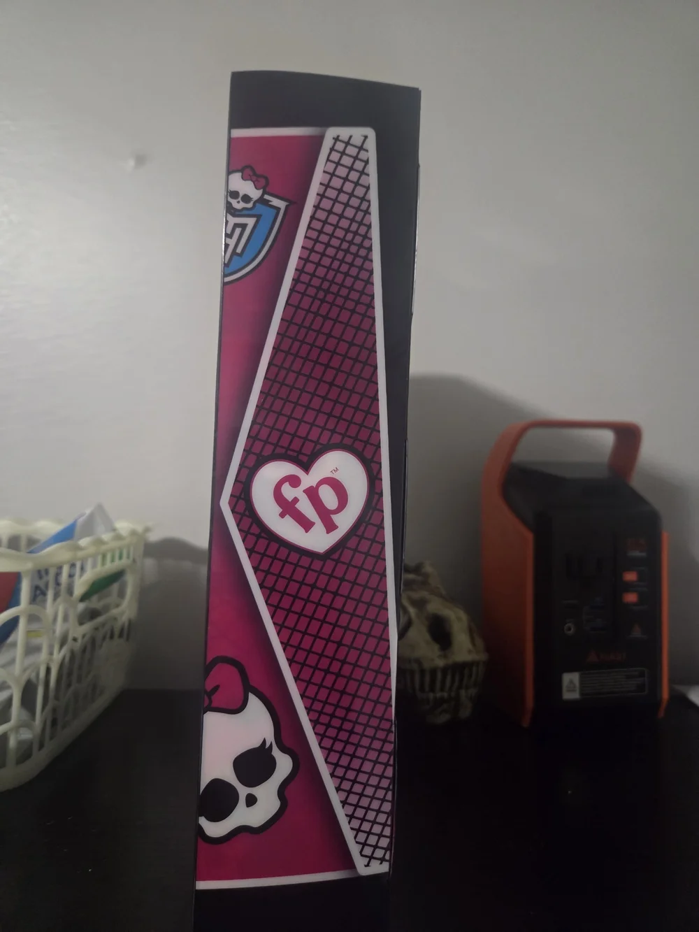 monster high Black White Pink Skull Display Box